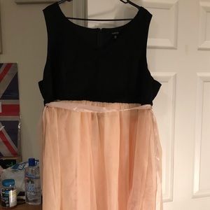 Black and pink skater dress